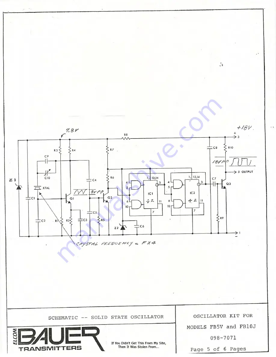 ELCOM BAUER TRANSMITTERS FB-5V Скачать руководство пользователя страница 6