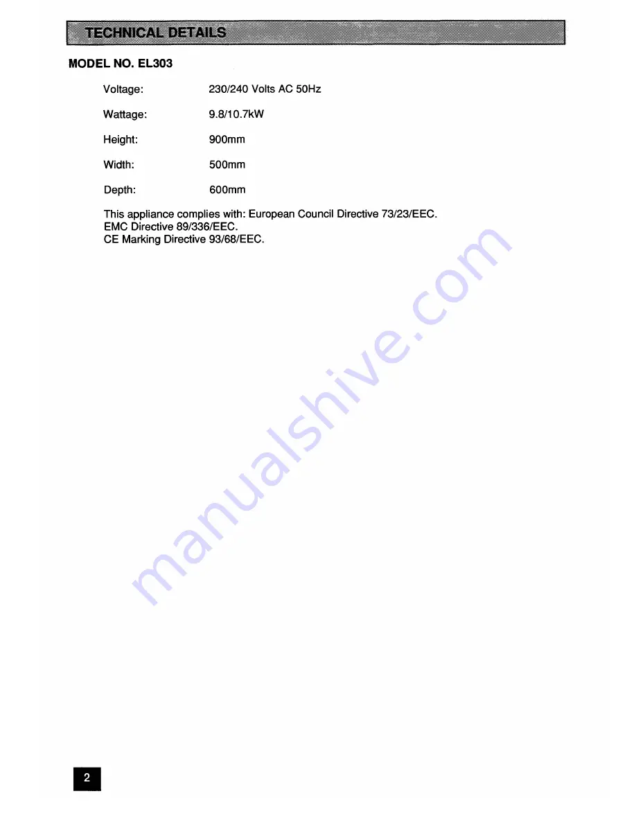 Electra EL 303 Installation And User Manual Download Page 4