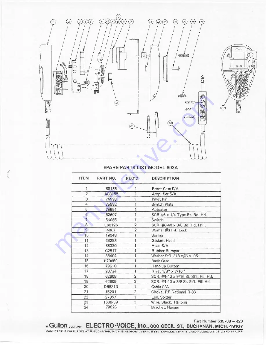 Electro-Voice 603 A Engineering Data Download Page 3