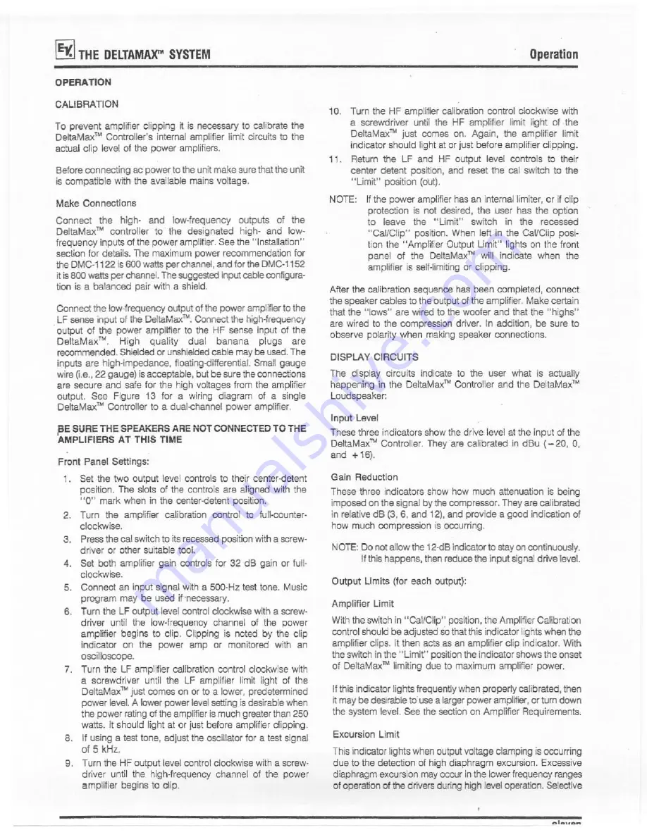 Electro-Voice DeltaMax DMC-1122 Owner'S Manual Download Page 12