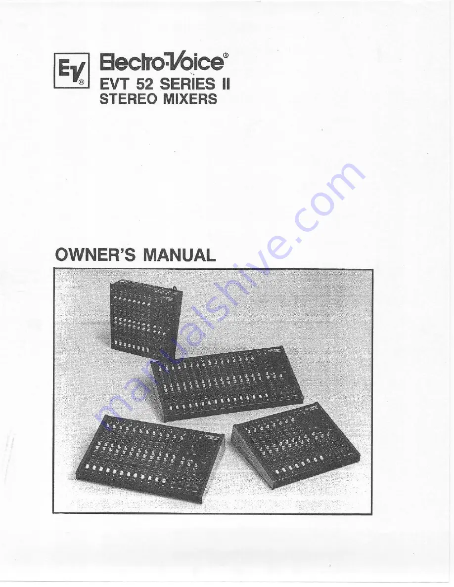 Electro-Voice EVT 52 Series II Скачать руководство пользователя страница 1