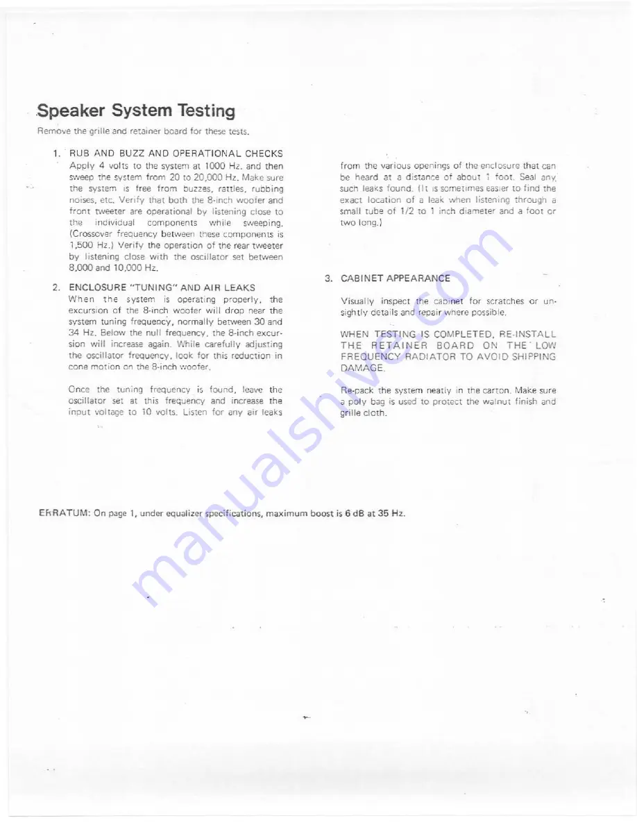 Electro-Voice Interface: A Service Manual Download Page 2