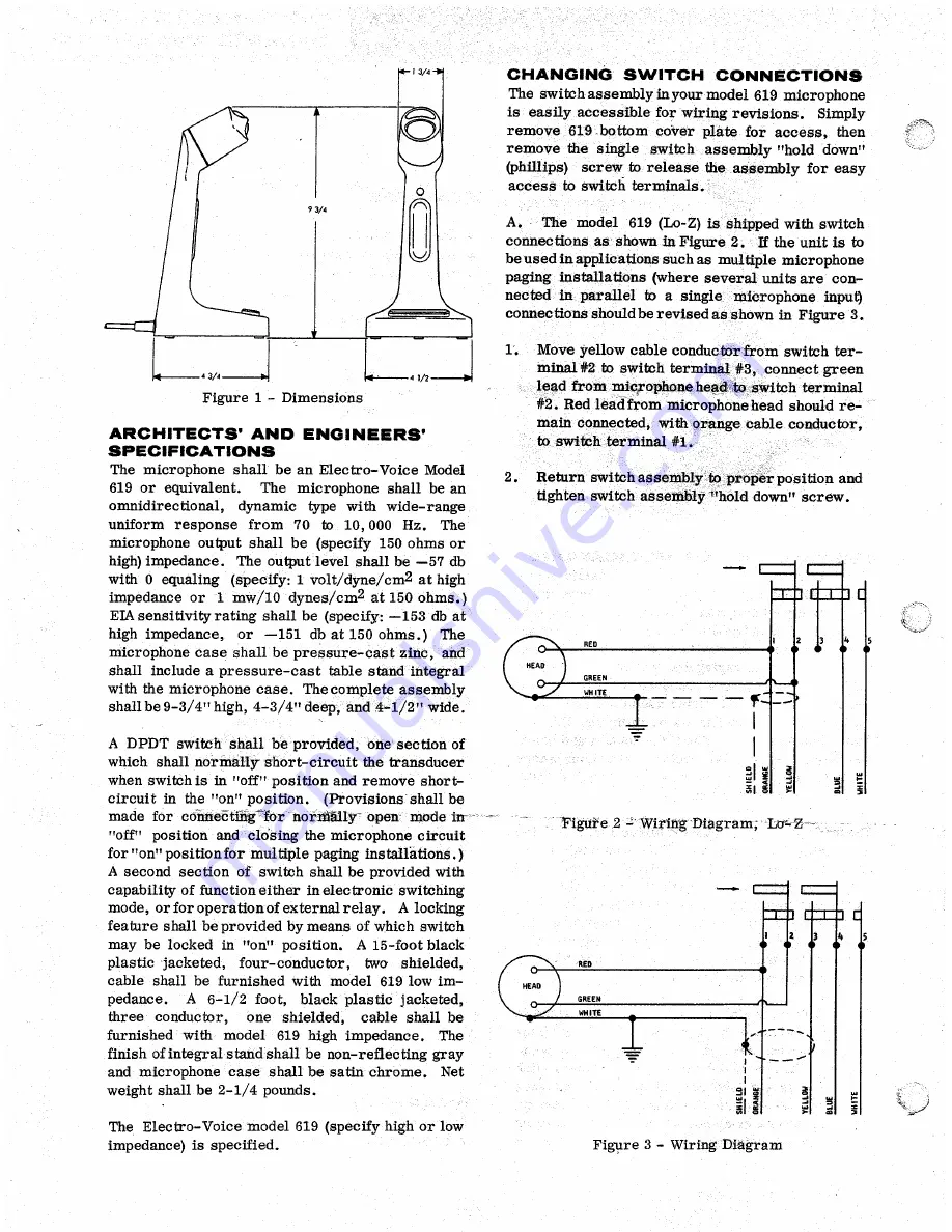 Electro-Voice Press-to-talk 619 Manual Download Page 2