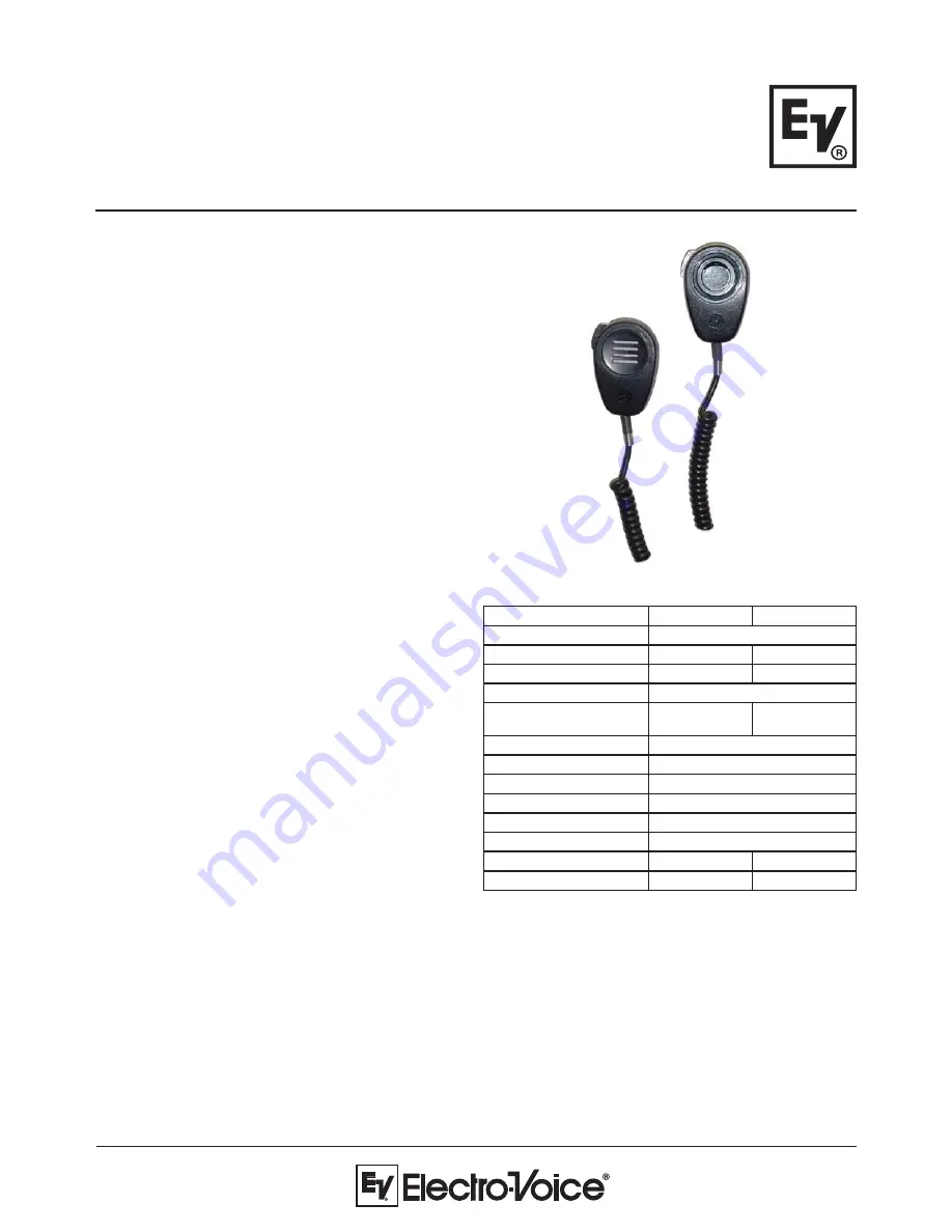 Electro-Voice US600EL Technical Specifications Download Page 1