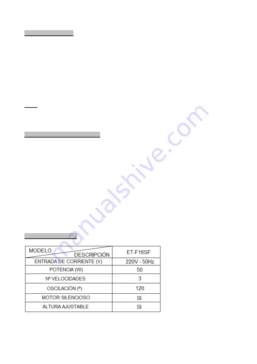 ELECTROTEK ET-F16SF Instruction Manual Download Page 5