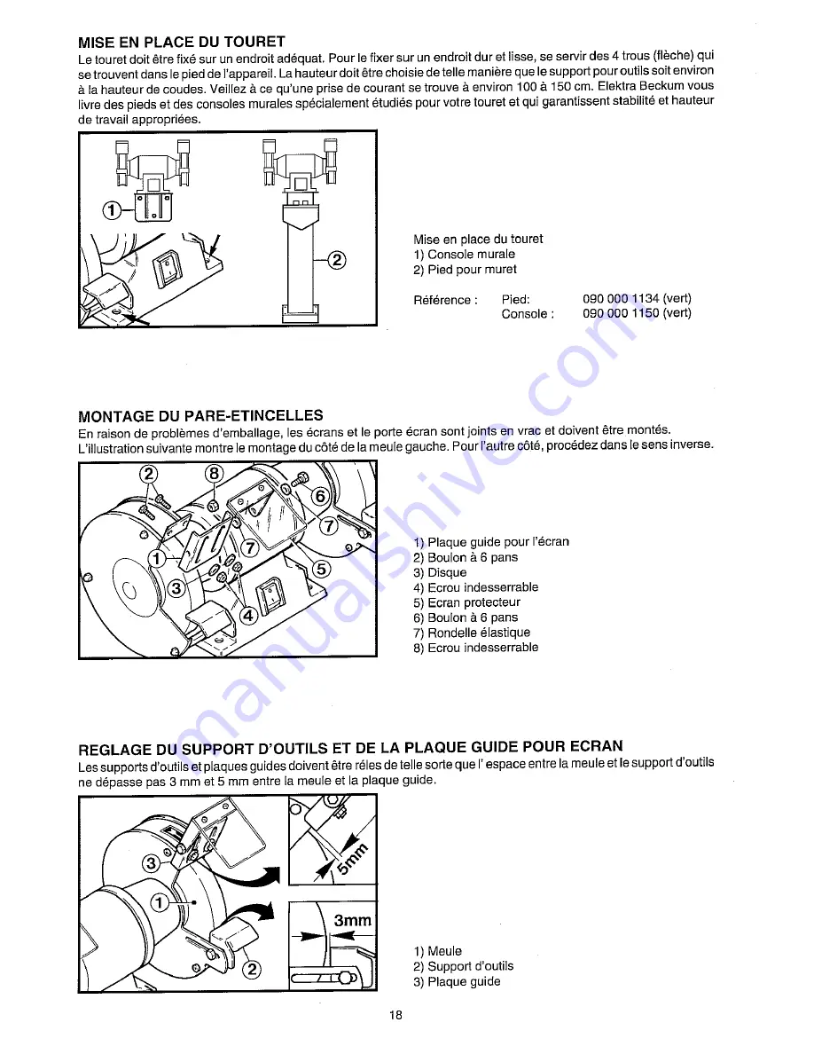 Elektra Beckum 175 WK (French) Mode D'Emploi Et Liste Des Pieces Detaches Download Page 3