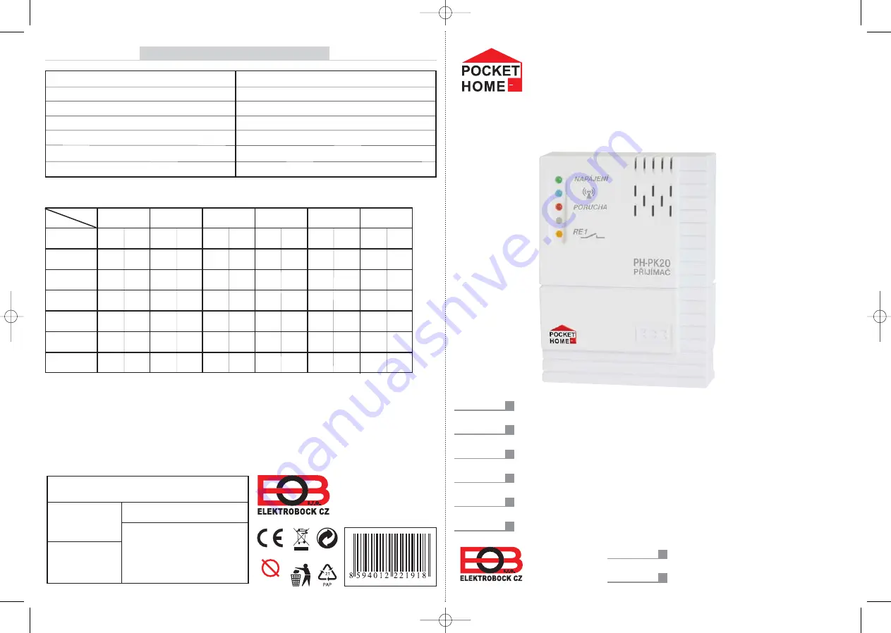 ELEKTROBOCK Pocket home PH-PK20 Quick Start Manual Download Page 1