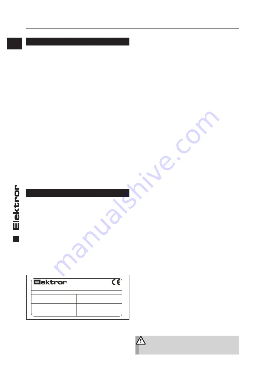 Elektror S-MF 345/30 Operating And Assembly Instructions Manual Download Page 2