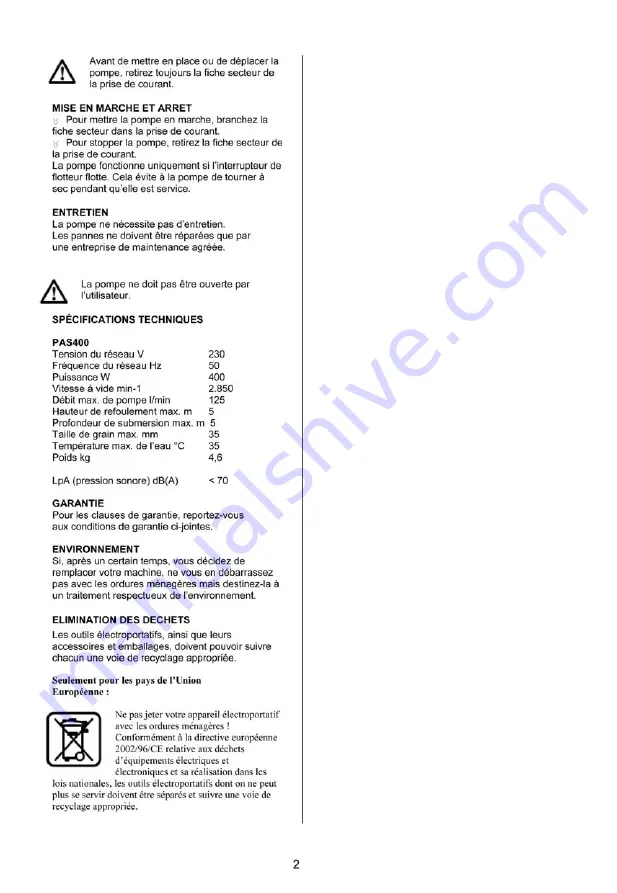 elem technic PAC80 Instruction Manual Download Page 3