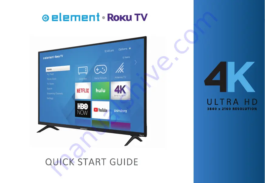 Element Roku TV E4SC5018RKU Скачать руководство пользователя страница 1