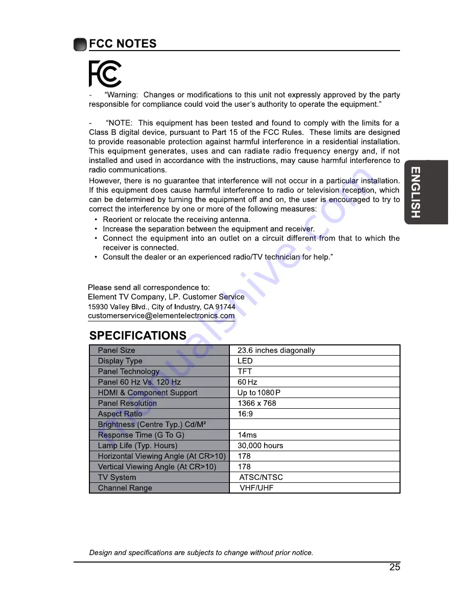 Element ELEFW248 Скачать руководство пользователя страница 27