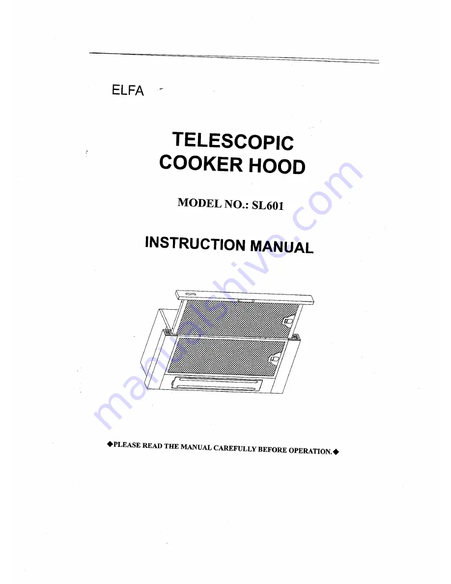 Elfa SL601 Instruction Manual Download Page 1