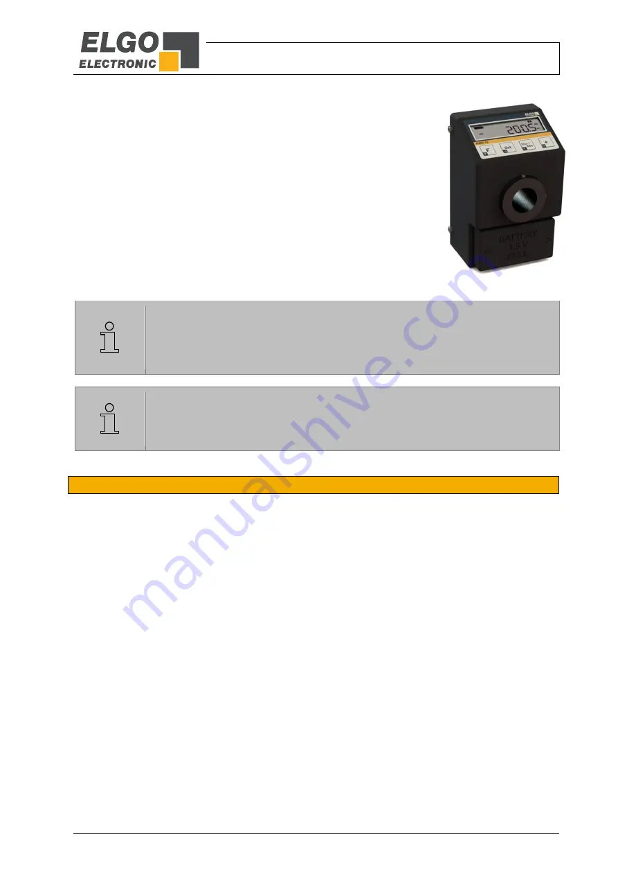 ELGO Electronic HWD15 Series Operating Manual Download Page 7