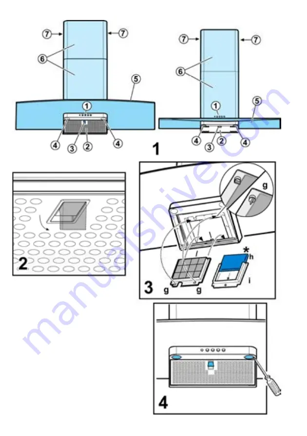 ELICA T-Glass Instruction On Mounting And Use Manual Download Page 2