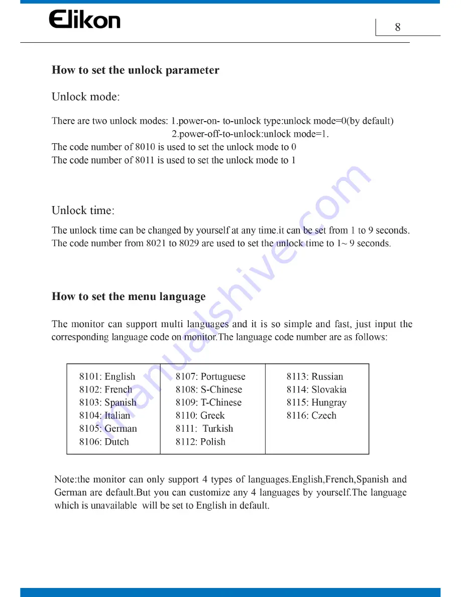 Elikon EVD2-401N User Manual Download Page 9