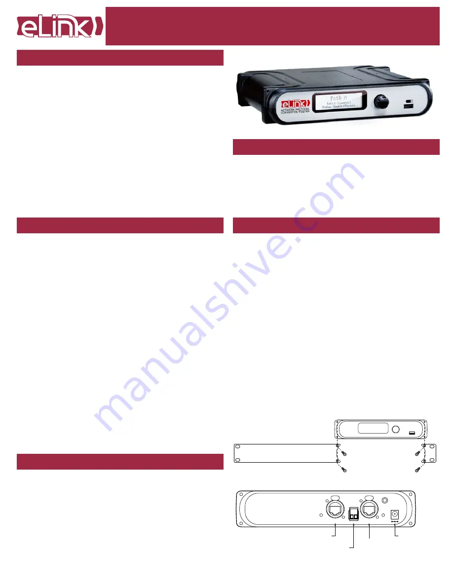 elink PWELINK RM P2 RJ45EC REAR Скачать руководство пользователя страница 1