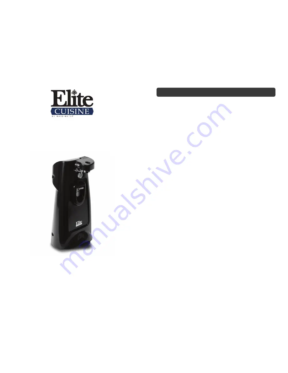 Elite Products ERH-18 Instruction Manual Download Page 1