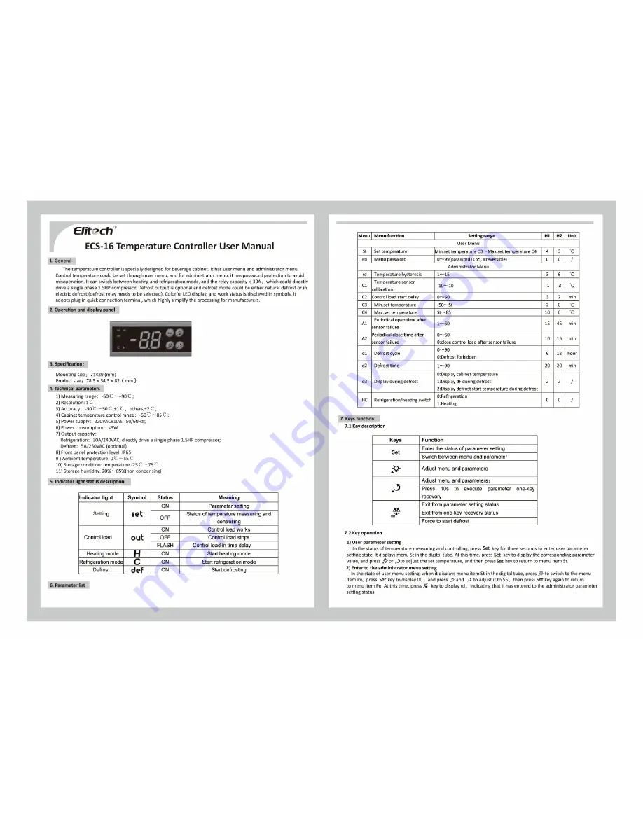 Elitech ECS-16 User Manual Download Page 1