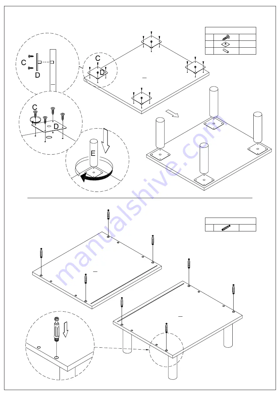 eliving FURNITURE KONA Series Assembly Instruction Manual Download Page 6