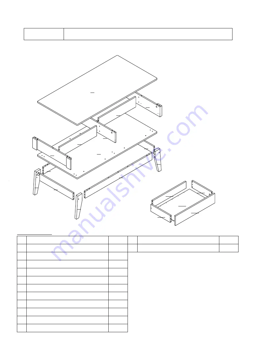 eliving FURNITURE NOBU NB CT1264-OK Assembly Instruction Manual Download Page 3