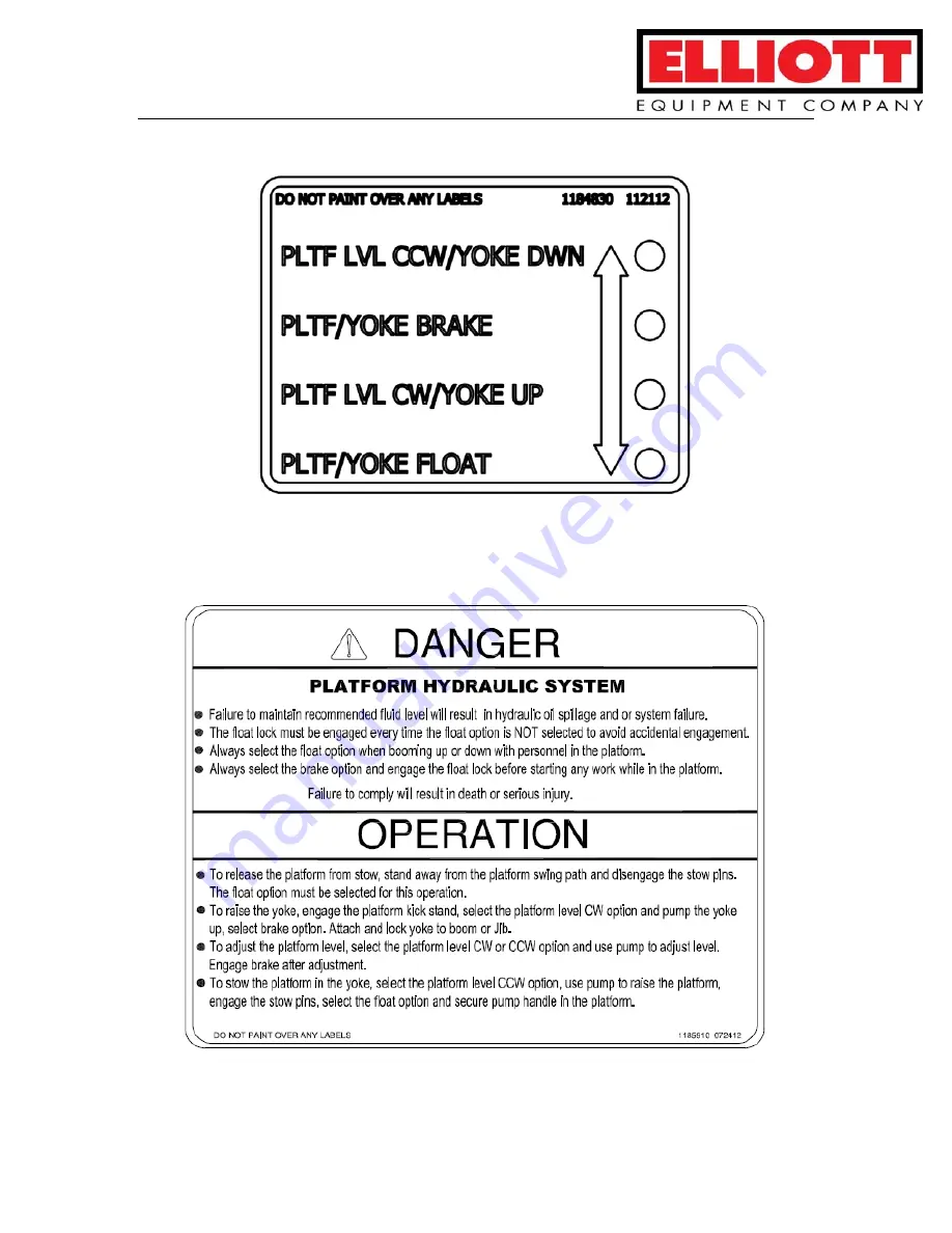 Elliott E190 Operation And Maintenance Manual Download Page 97