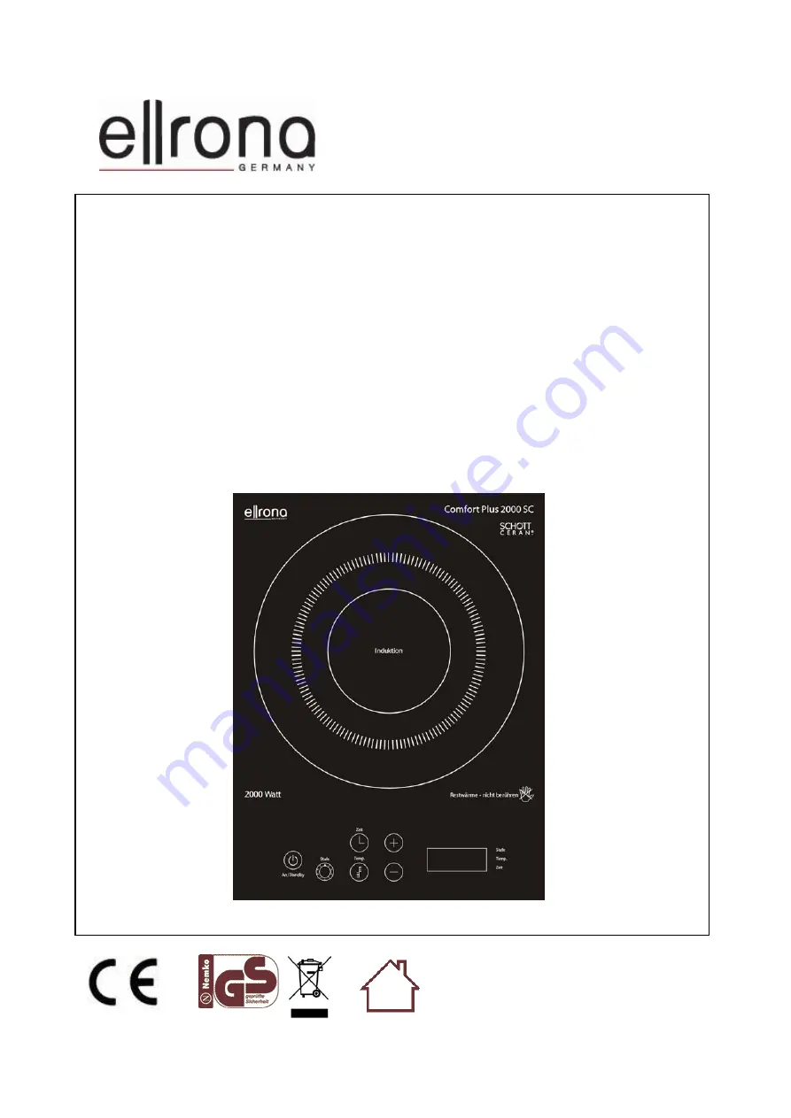 Ellrona Comfort plus 2000 SC Operating Manual Download Page 1