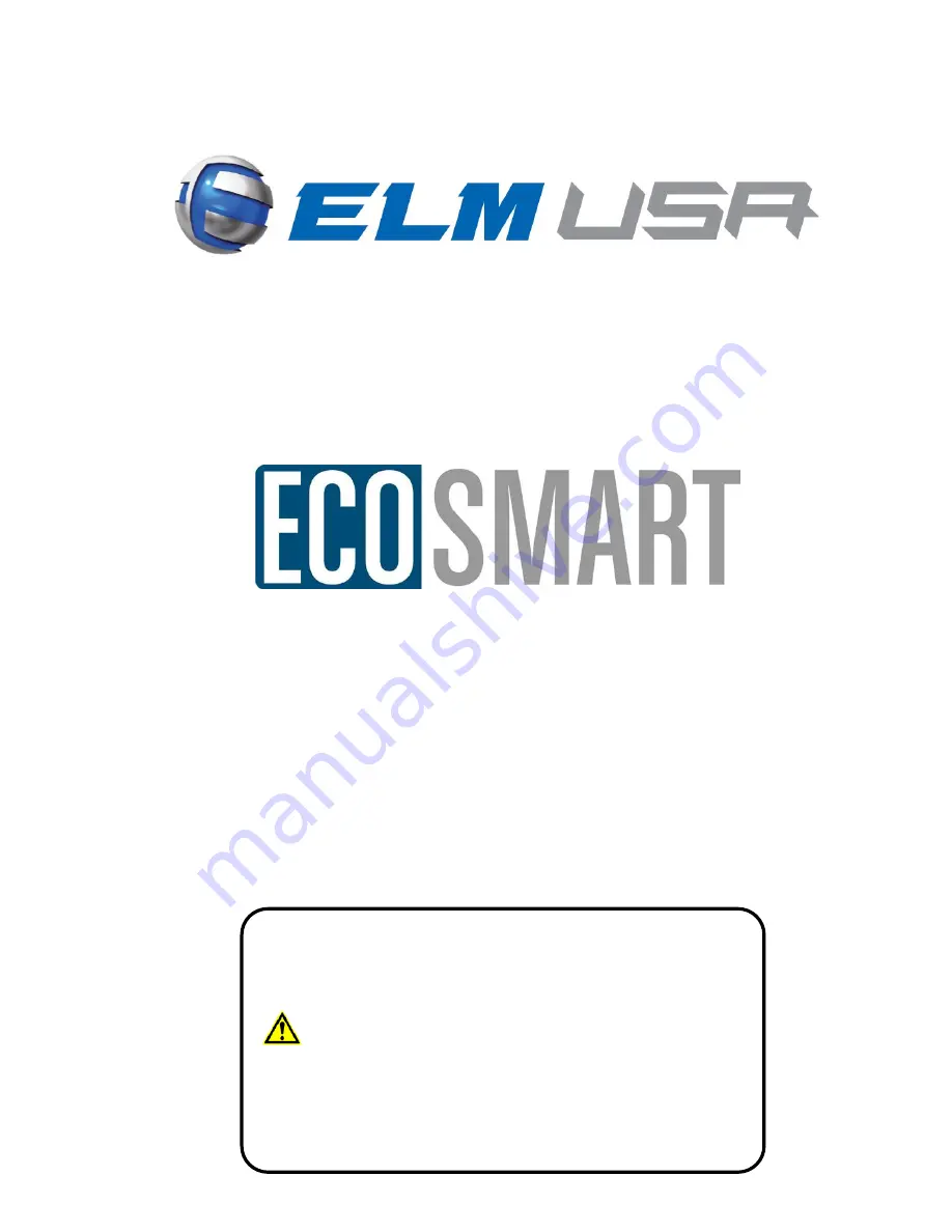 ELM EDR ECOSmart Instruction Manual Download Page 1