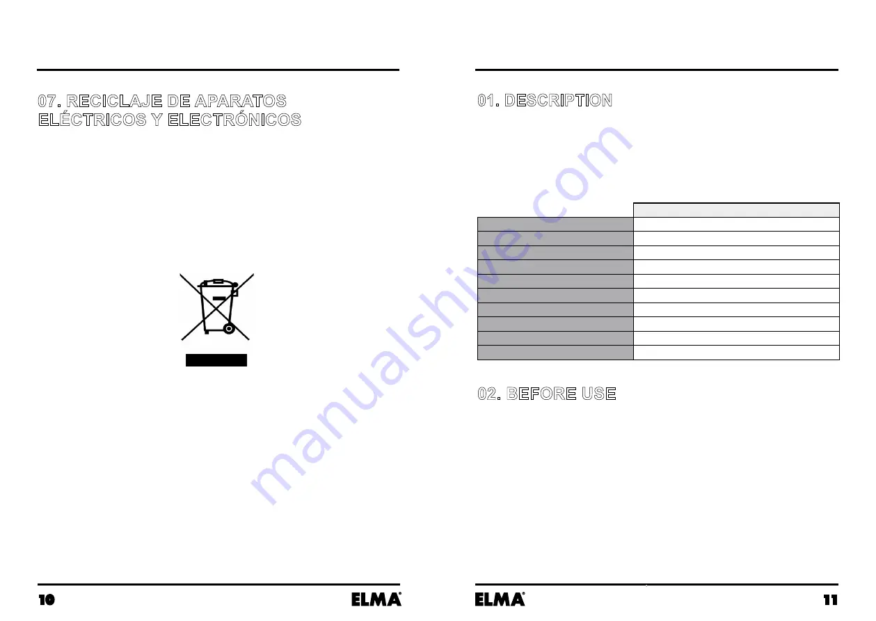 Elma V ADVANCE Manual Download Page 6