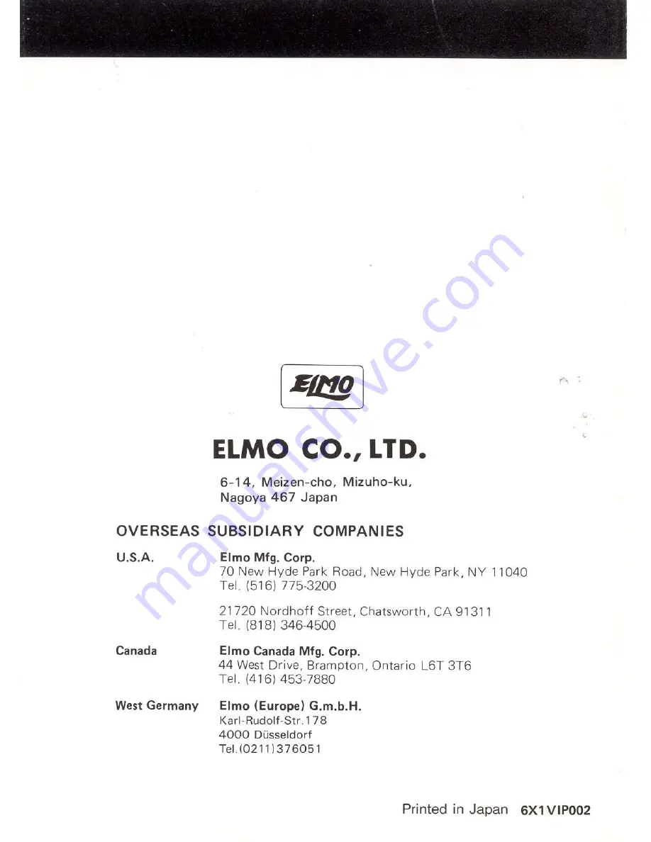 Elmo EV-308 Operation Manual Download Page 20