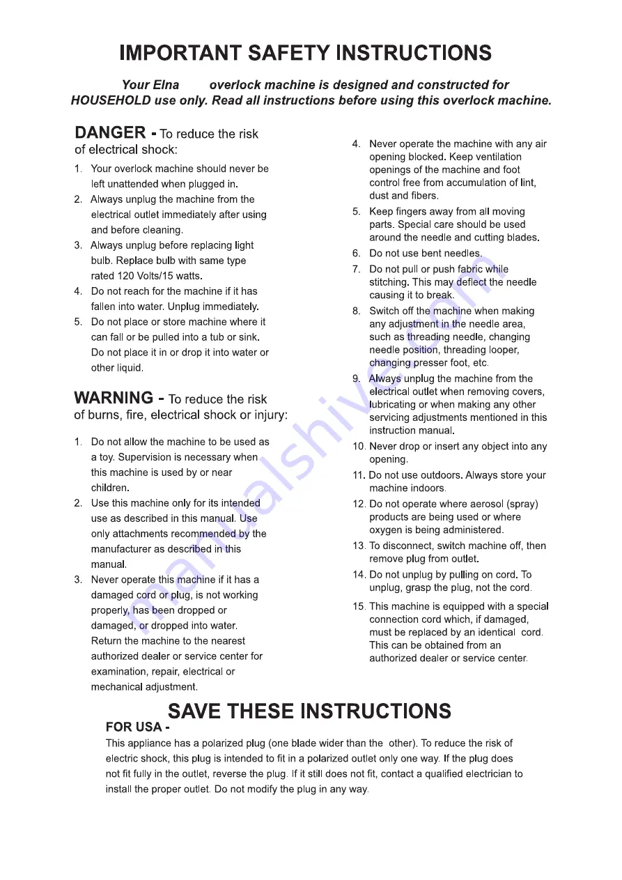 ELNA 654 - Instruction Manual Download Page 3