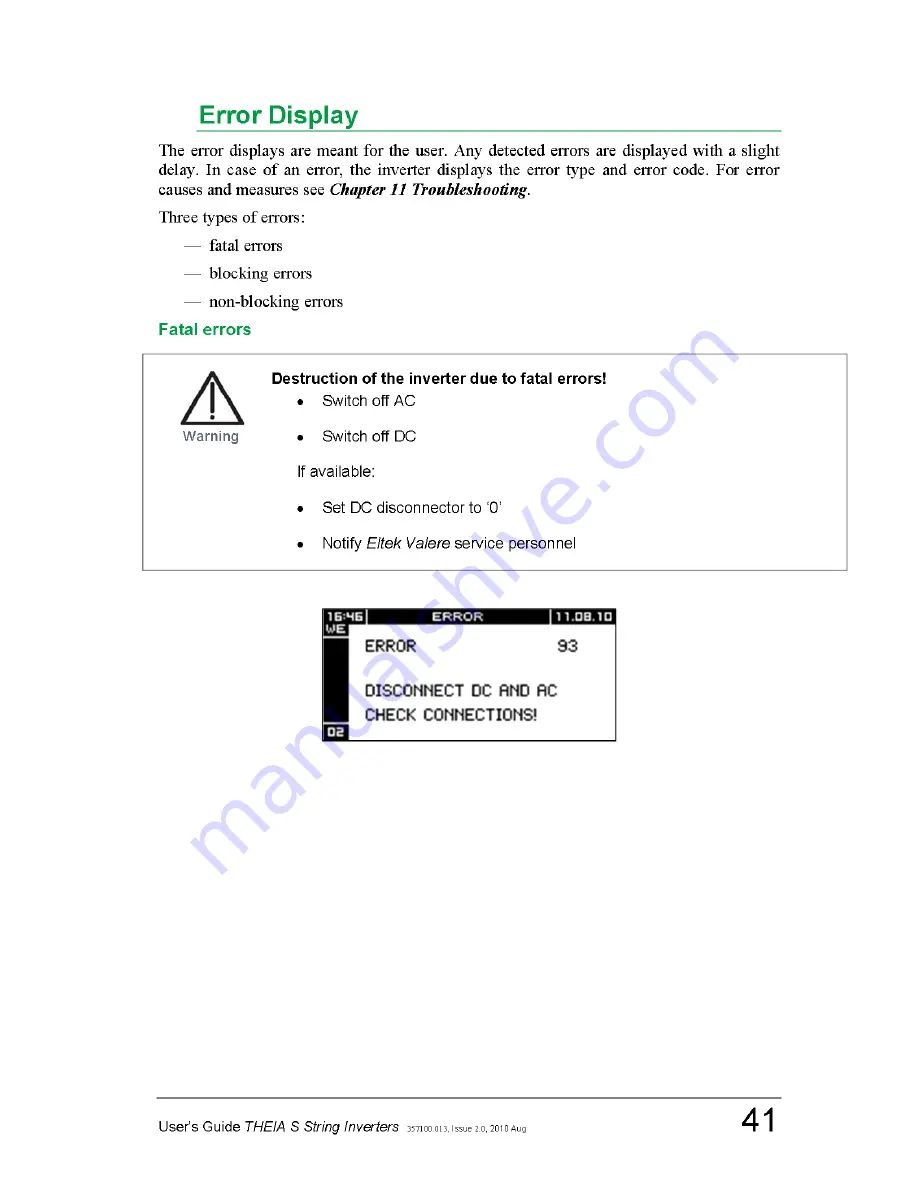 Eltek Valere THEIA S User Manual Download Page 41