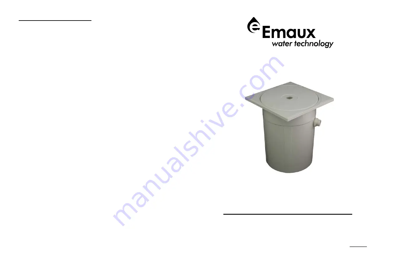 emaux RO 7 Manual Installation Download Page 1