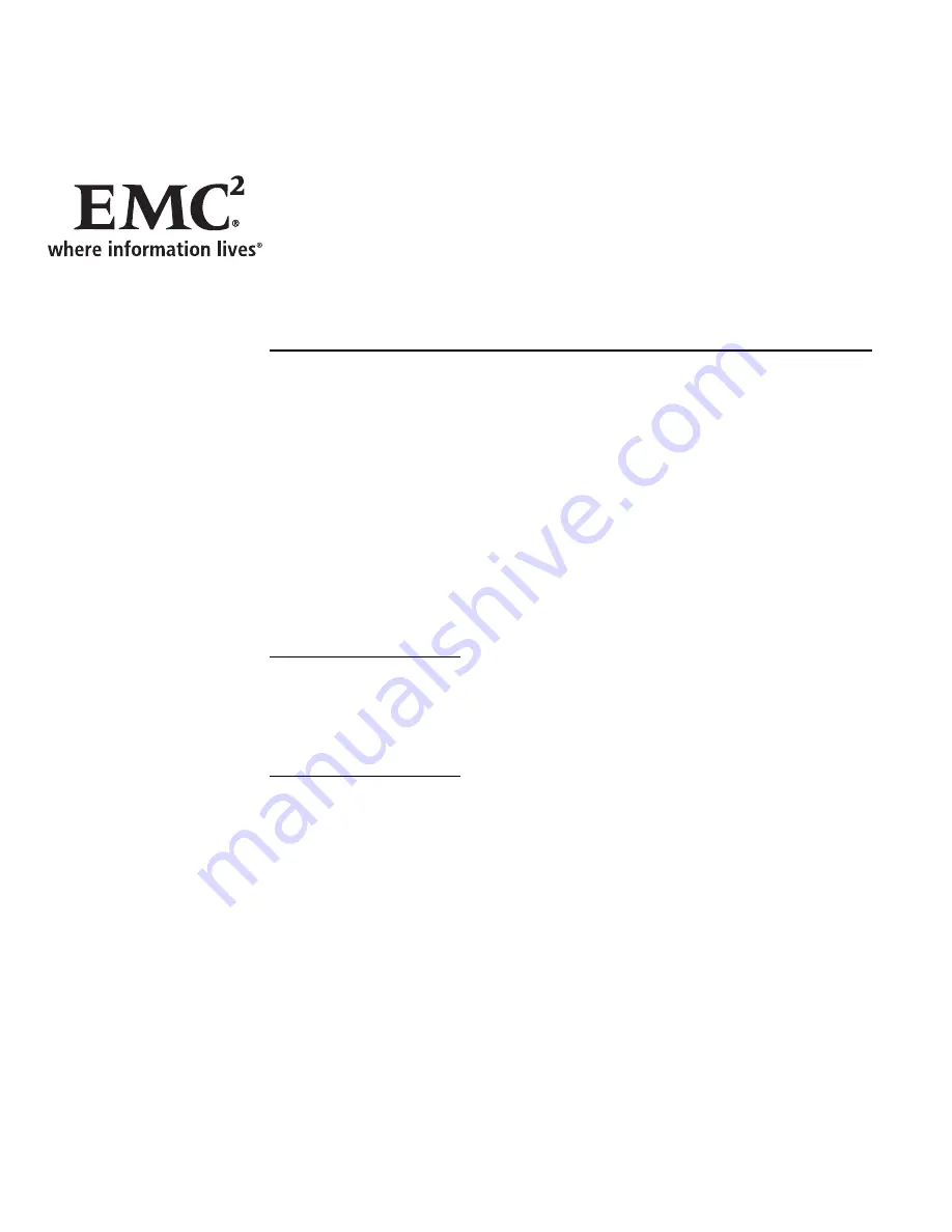 EMC CLARiiON 300002039 Installation Manual Download Page 1