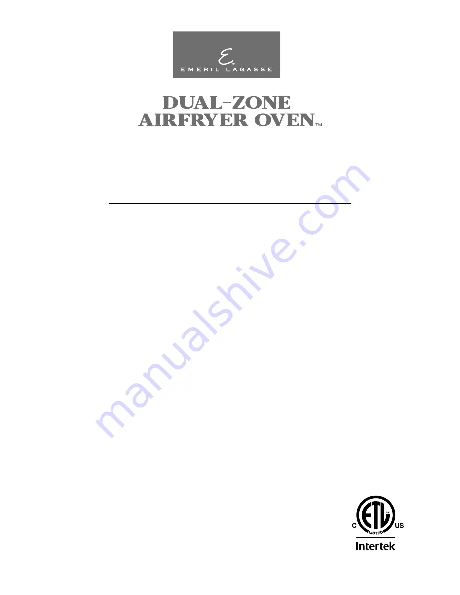 Emeril Lagasse DZEL24-01 Owner'S Manual Download Page 20