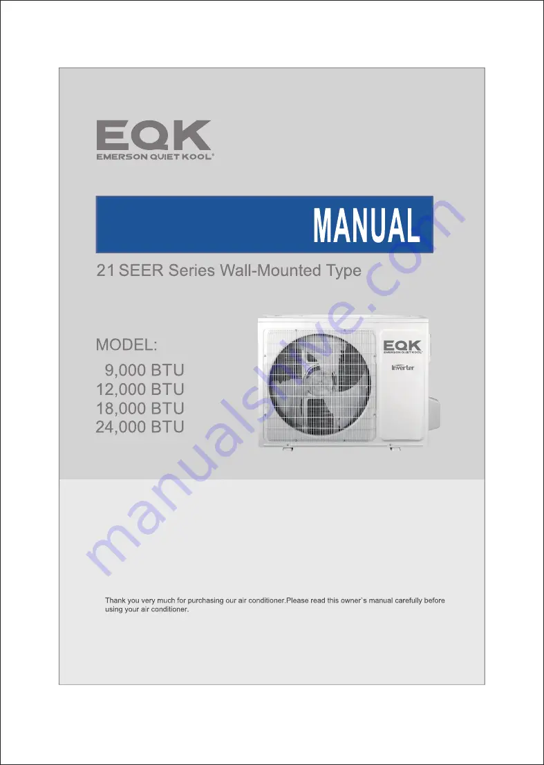 Emerson Quiet Kool 21 SEER Series Installation Manual Download Page 1