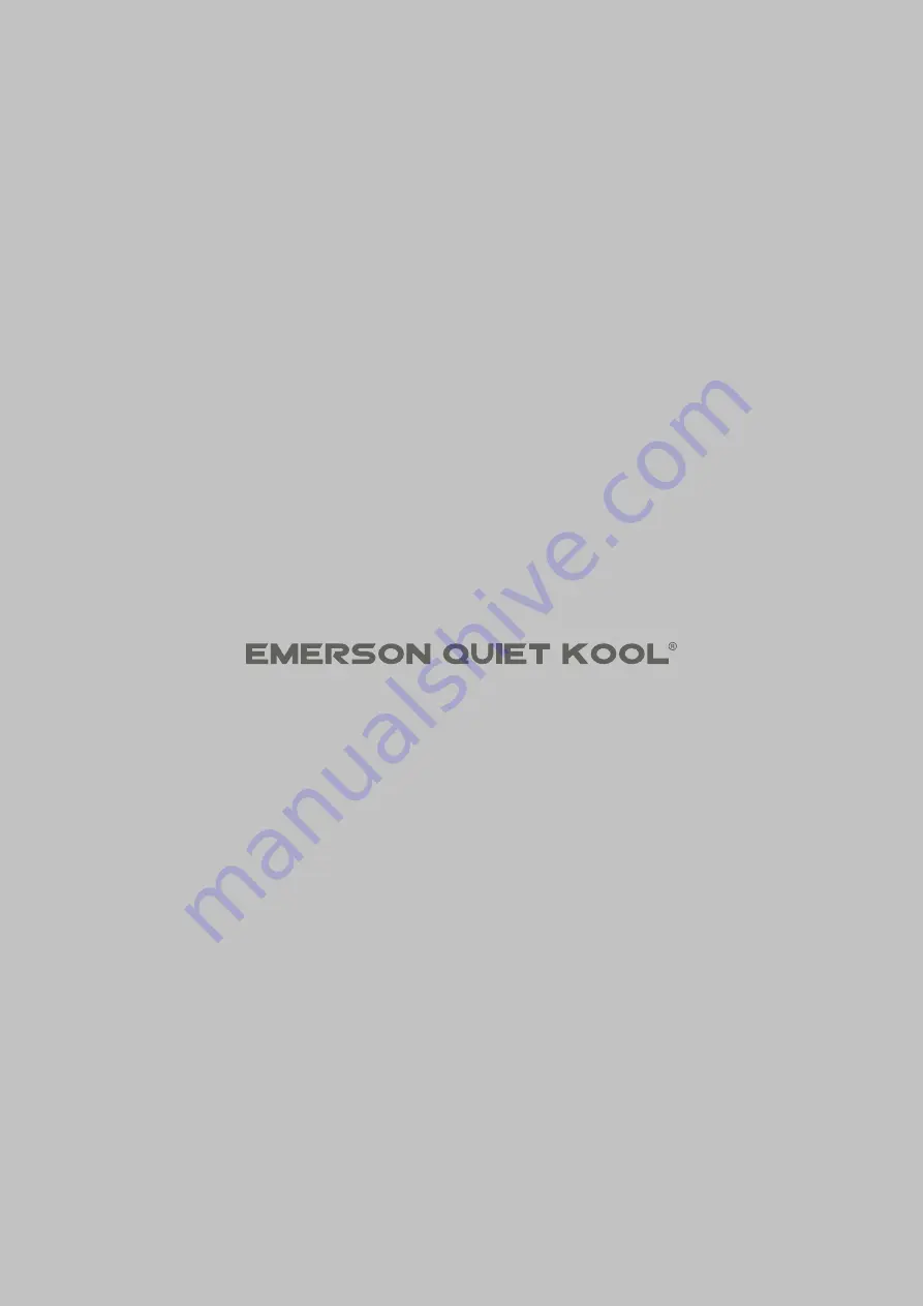 Emerson Quiet Kool EBTC08RE1T Owner'S Manual Download Page 20