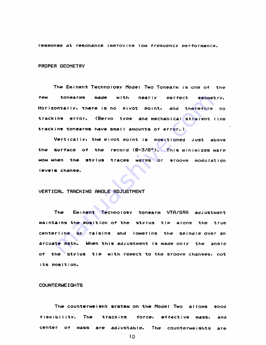 Eminent ET-2 TONEARM Скачать руководство пользователя страница 12