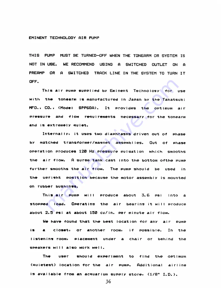 Eminent ET-2 TONEARM Owner'S Manual Download Page 38