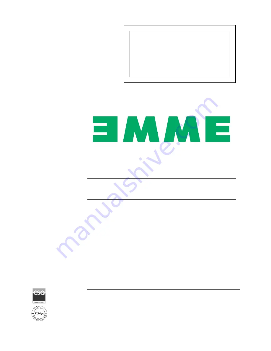 EMME M62P Скачать руководство пользователя страница 1