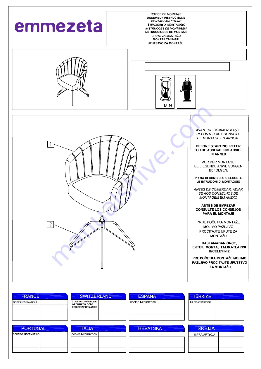 Emmezeta HD-9214B Assembly Instructions Manual Download Page 1