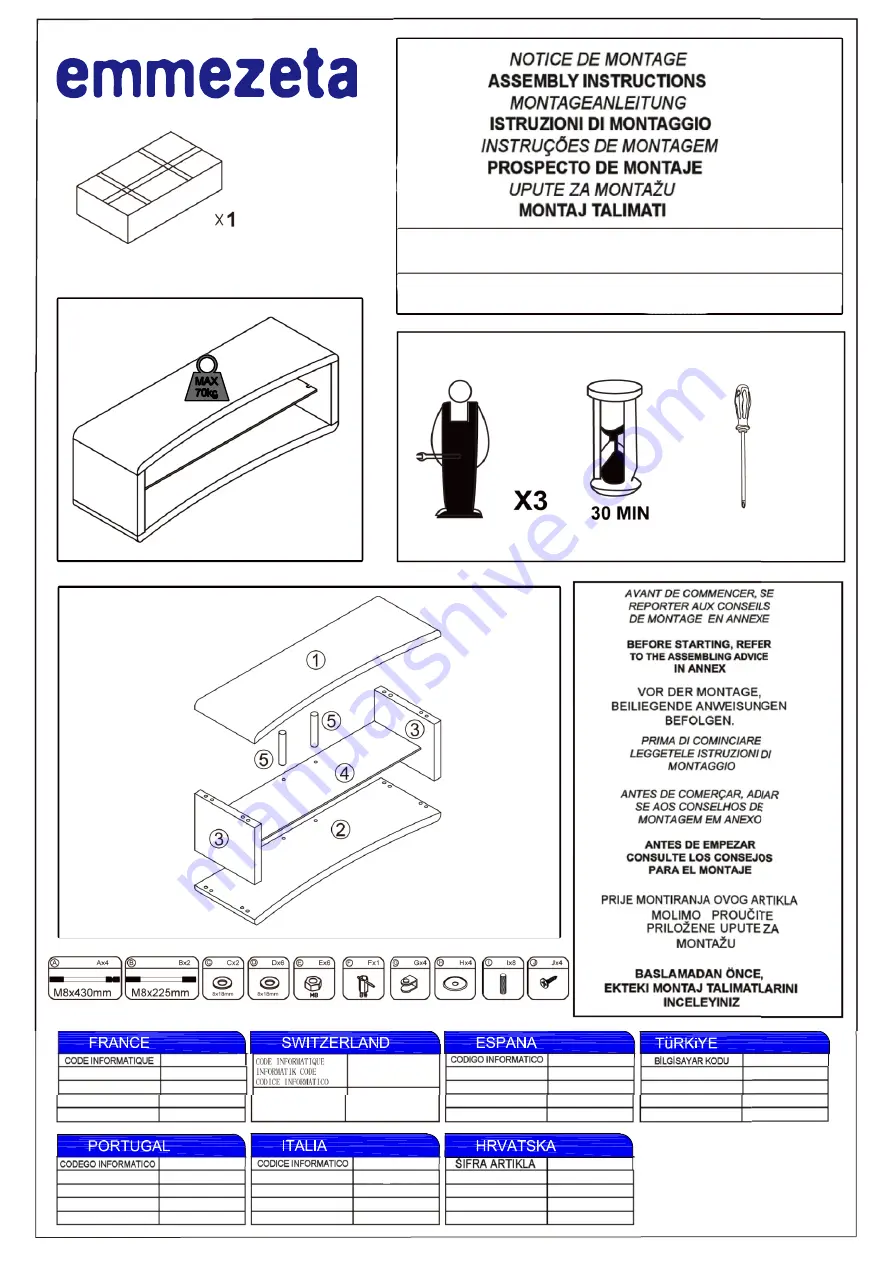 Emmezeta HM-S434 Assembly Instructions Manual Download Page 1