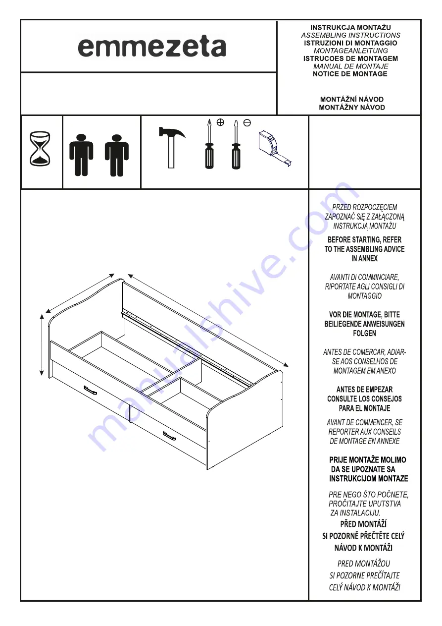 Emmezeta LUNA BED Assembling Instructions Download Page 1