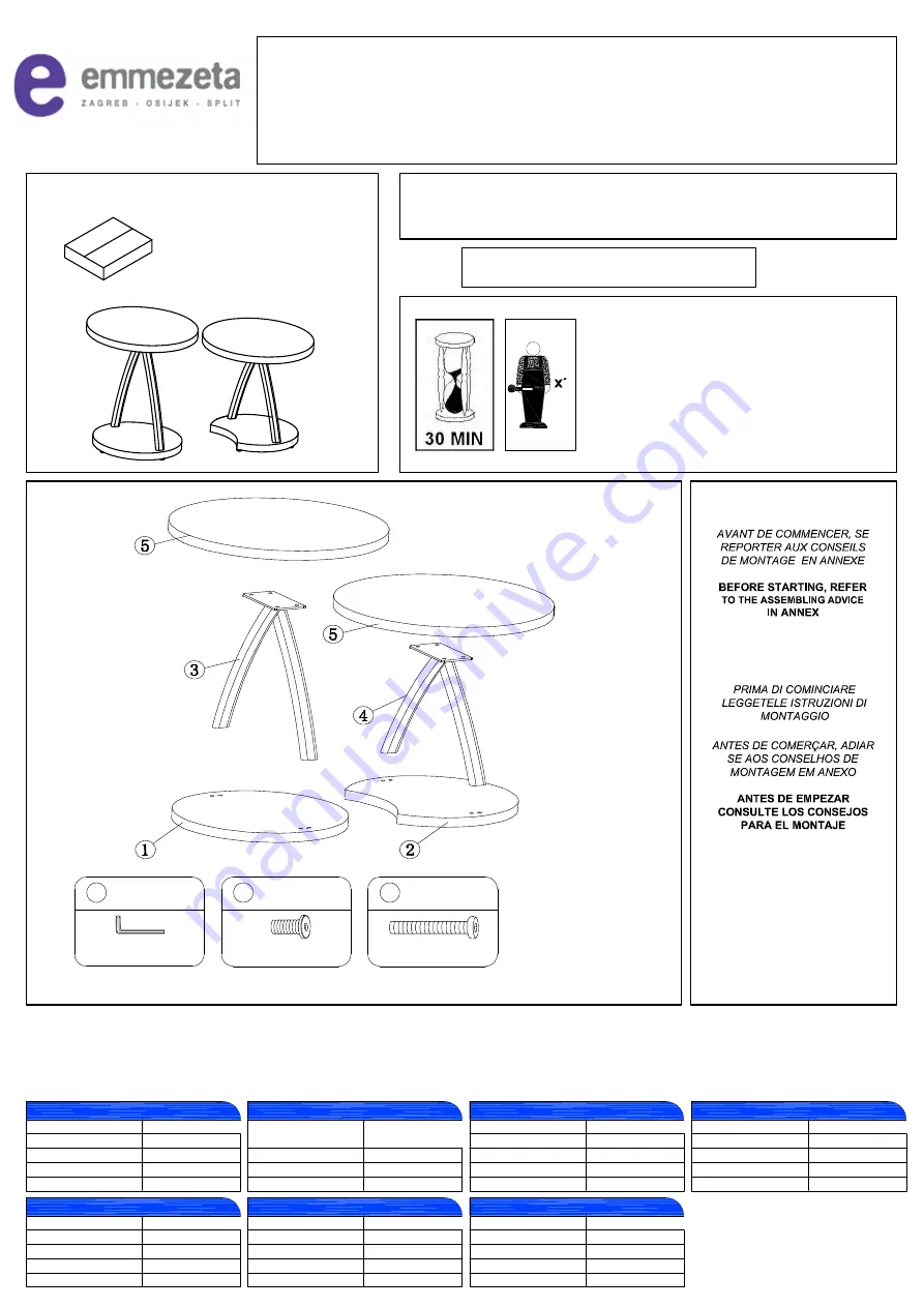 Emmezeta XJH-GJ-1304 Assembly Instructions Download Page 1