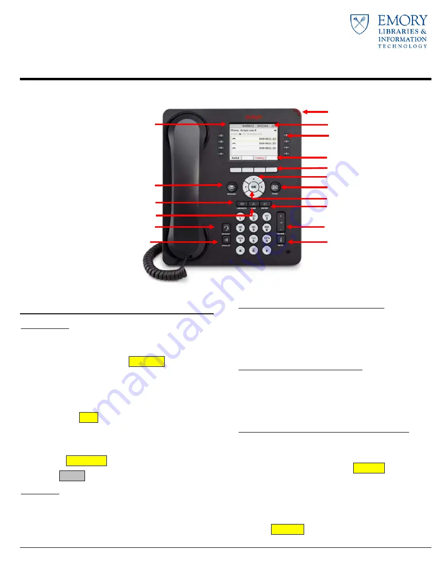 EMORY 9608 Quick Reference Manual Download Page 1