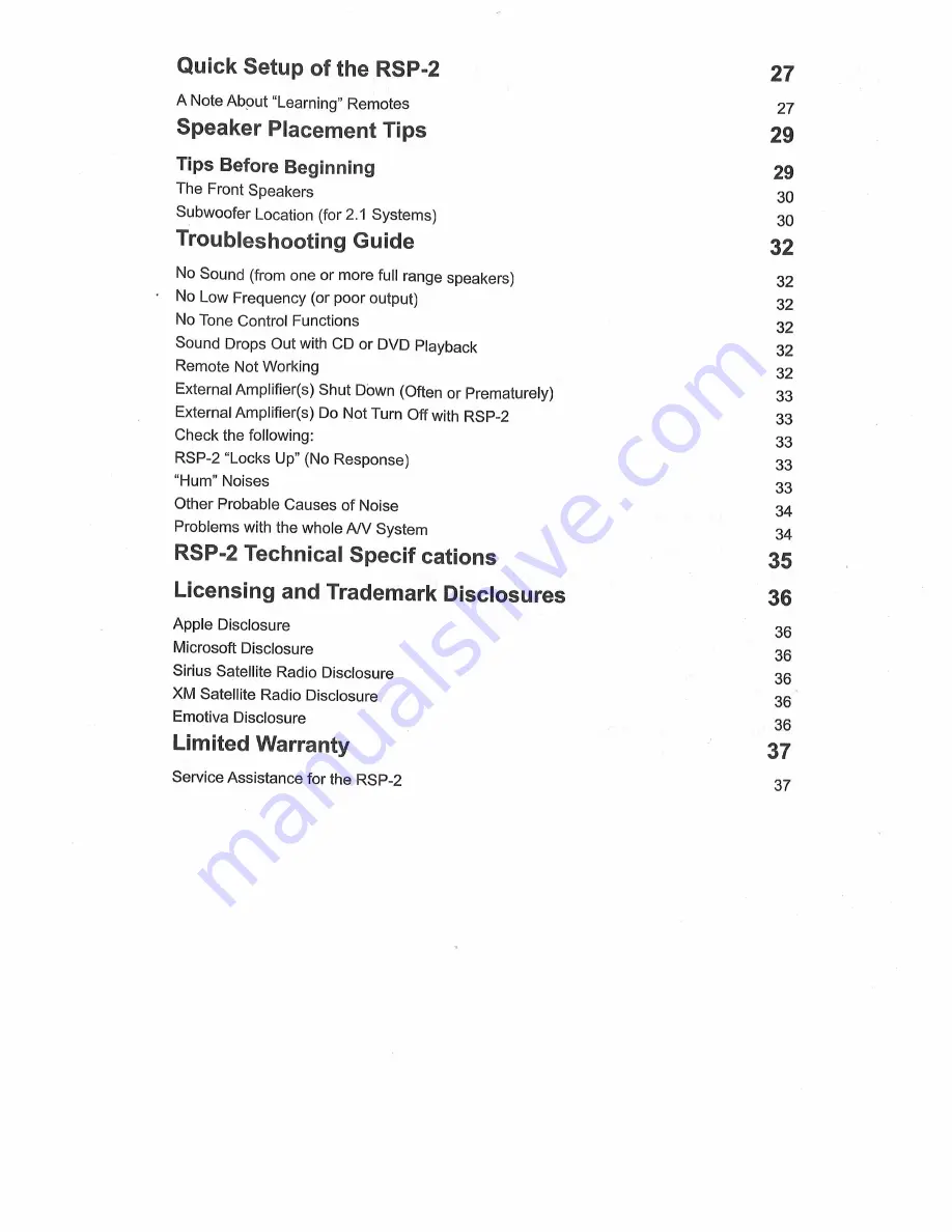 Emotiva RSP-2 User Manual Download Page 4