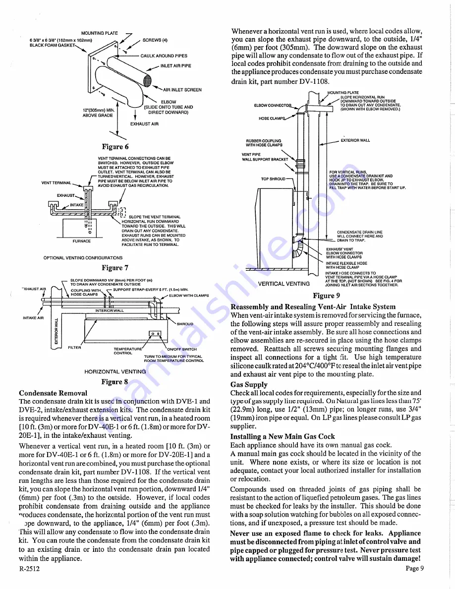 Empire Comfort Systems DV-20E-1 Installation Instructions And Owner'S Manual Download Page 9