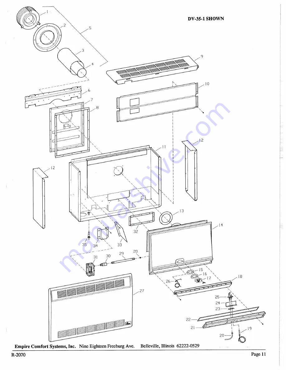 Empire Comfort Systems DV-25-1SG Installation Instructions Manual Download Page 11