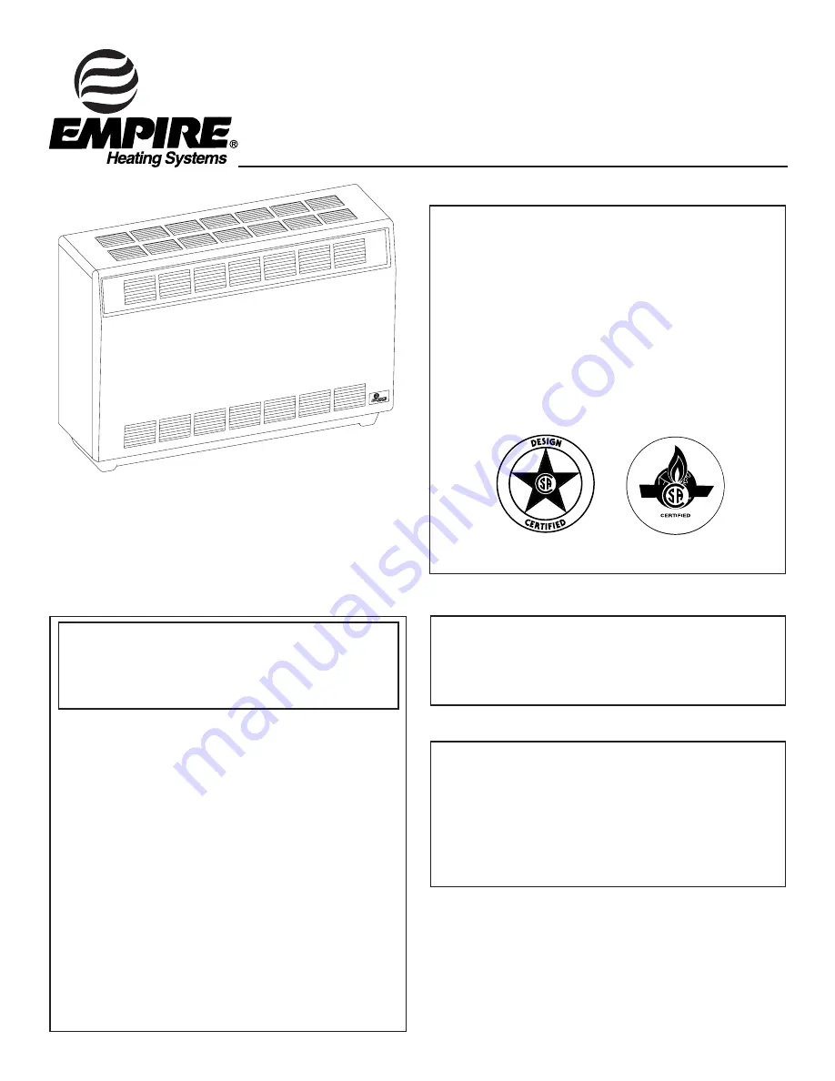 Empire RH-25-7 Installation Instructions And Owner'S Manual Download Page 1