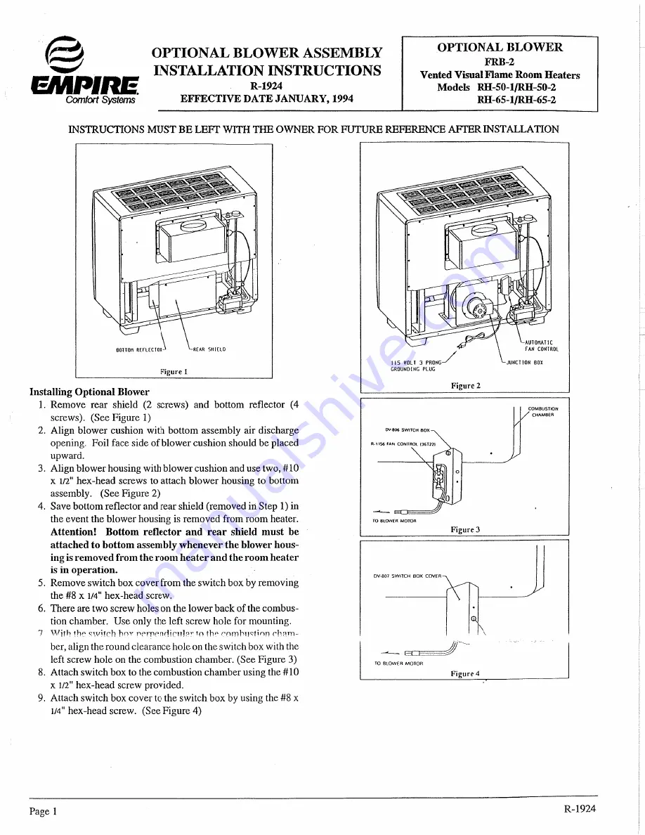 Empire RH-50-1 Owner'S Manual Download Page 13