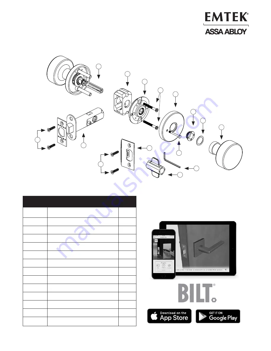 Emtek CF Mechanism Скачать руководство пользователя страница 1